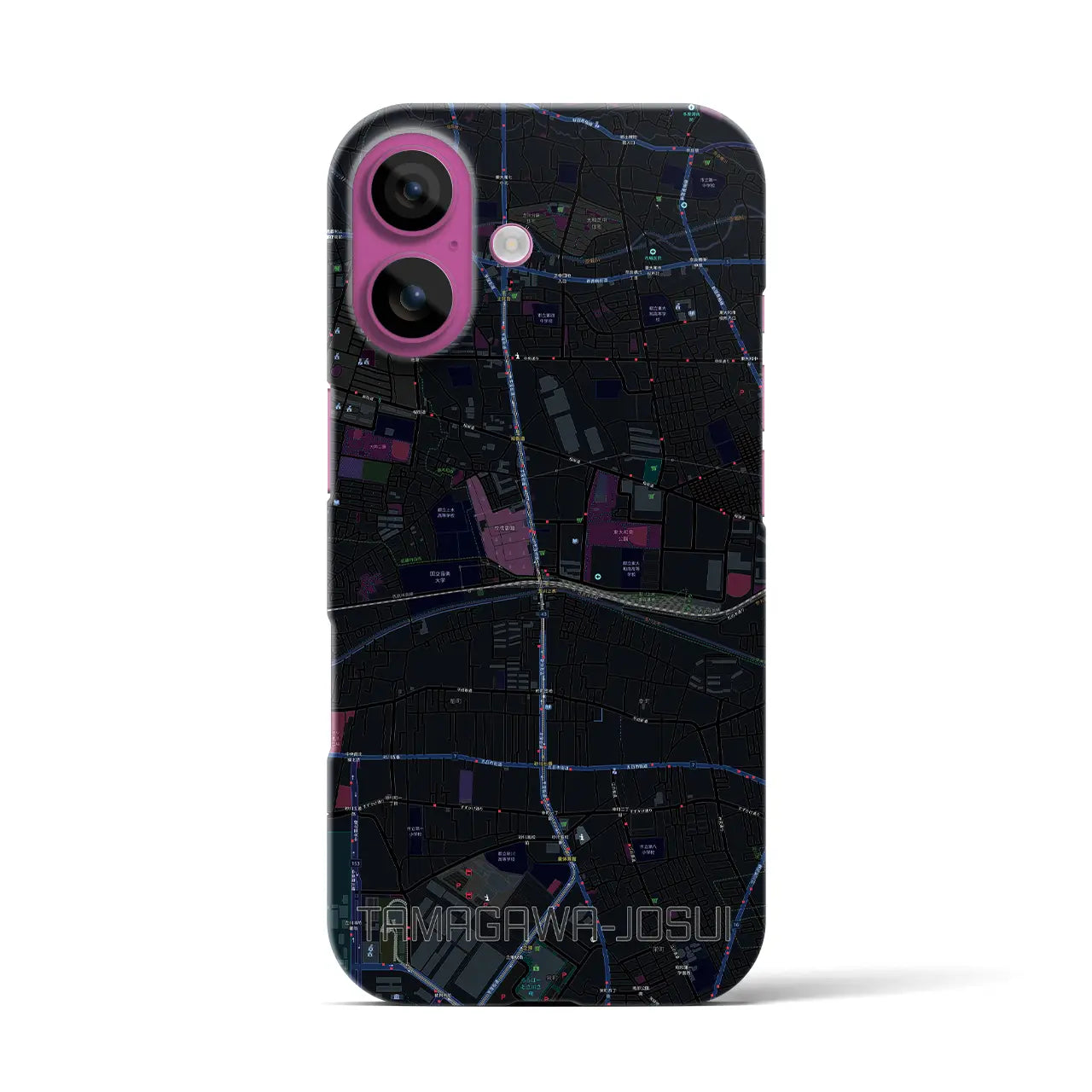 【玉川上水(東京都)】地図柄iPhoneケース(バックカバータイプ)