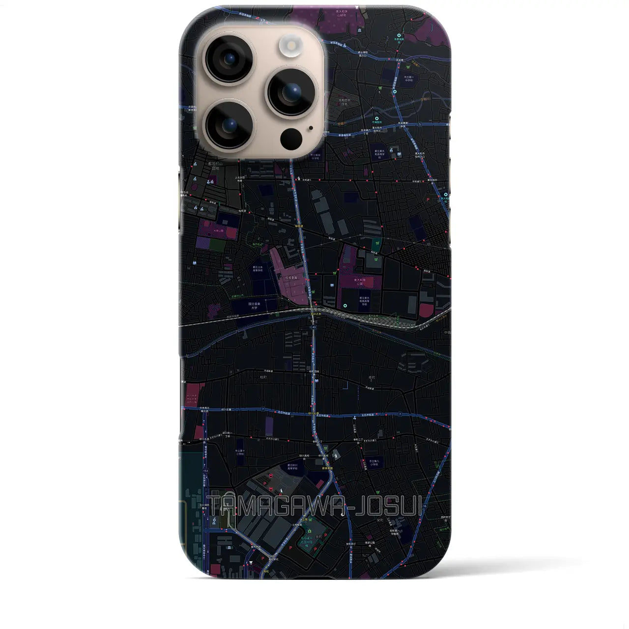 【玉川上水(東京都)】地図柄iPhoneケース(バックカバータイプ)
