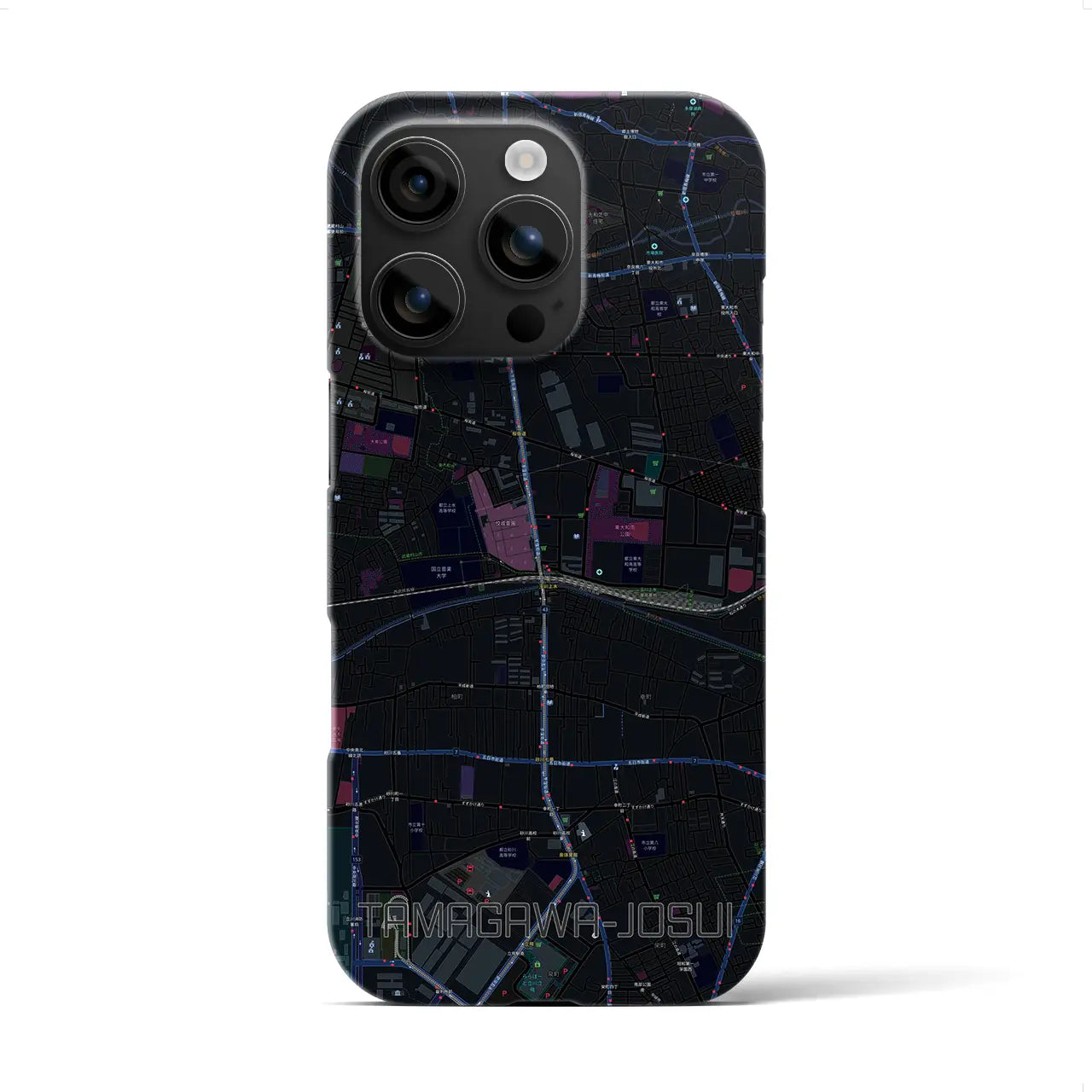 【玉川上水(東京都)】地図柄iPhoneケース(バックカバータイプ)