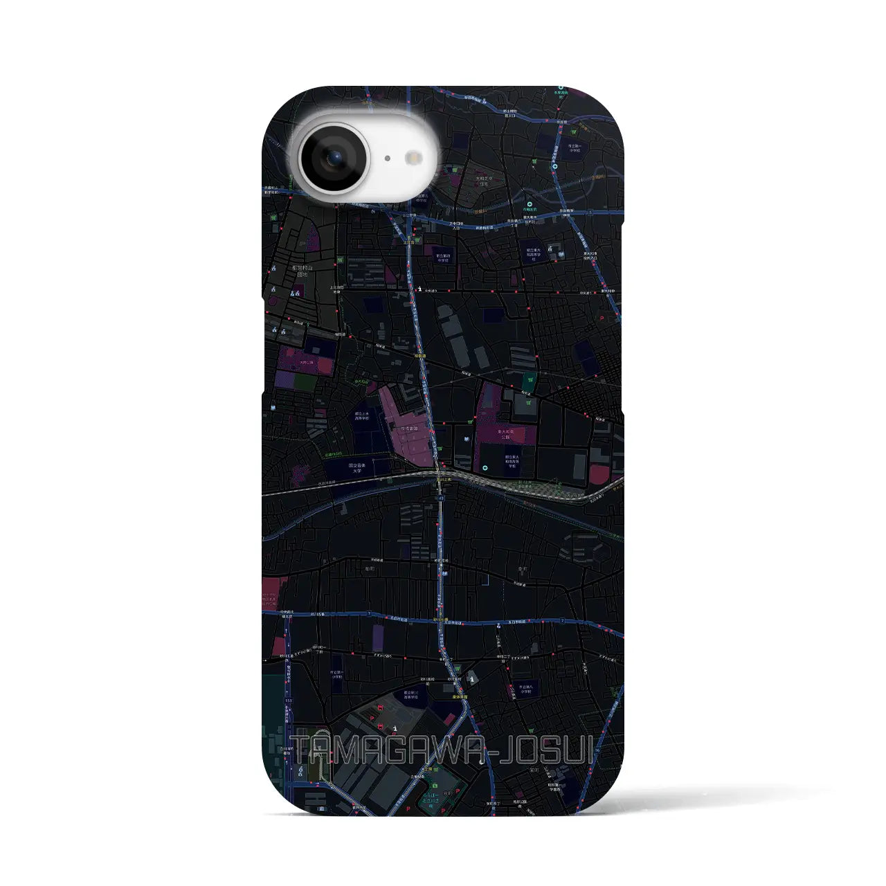 【玉川上水(東京都)】地図柄iPhoneケース(バックカバータイプ)