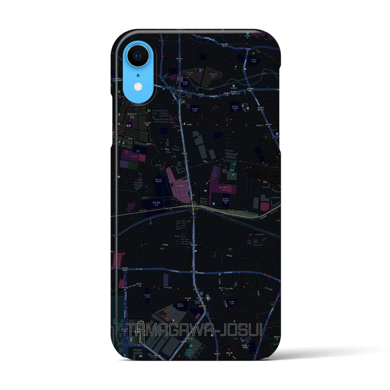 【玉川上水(東京都)】地図柄iPhoneケース(バックカバータイプ)