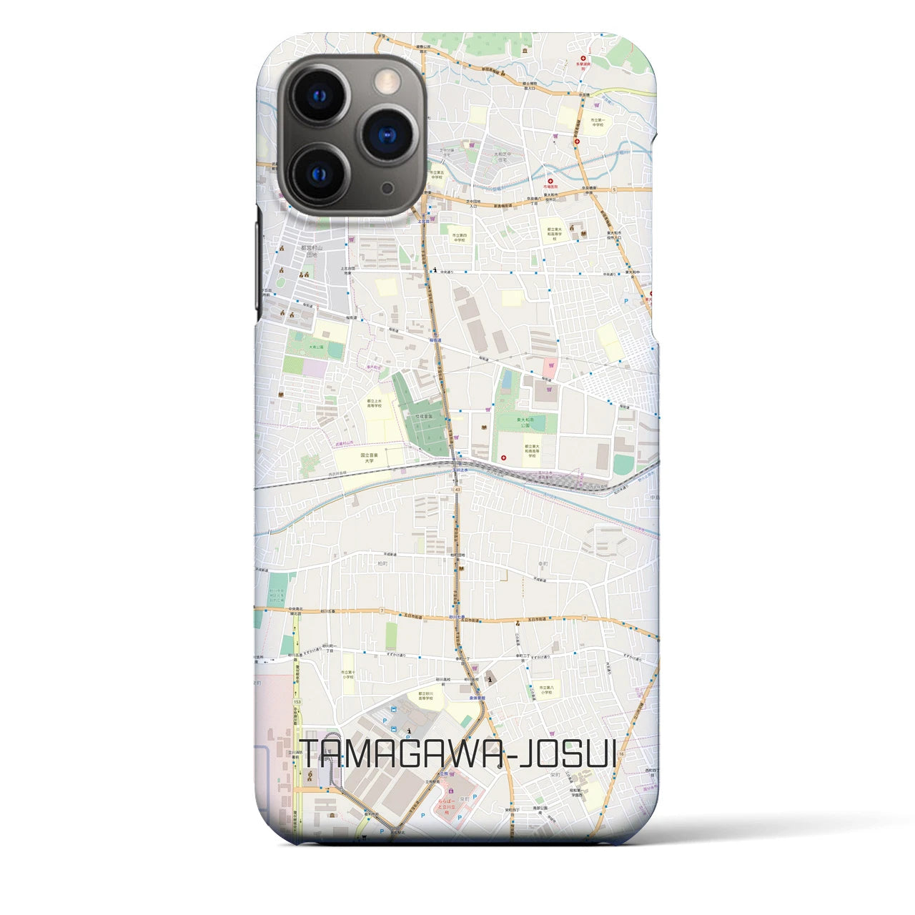 【玉川上水(東京都)】地図柄iPhoneケース(バックカバータイプ)