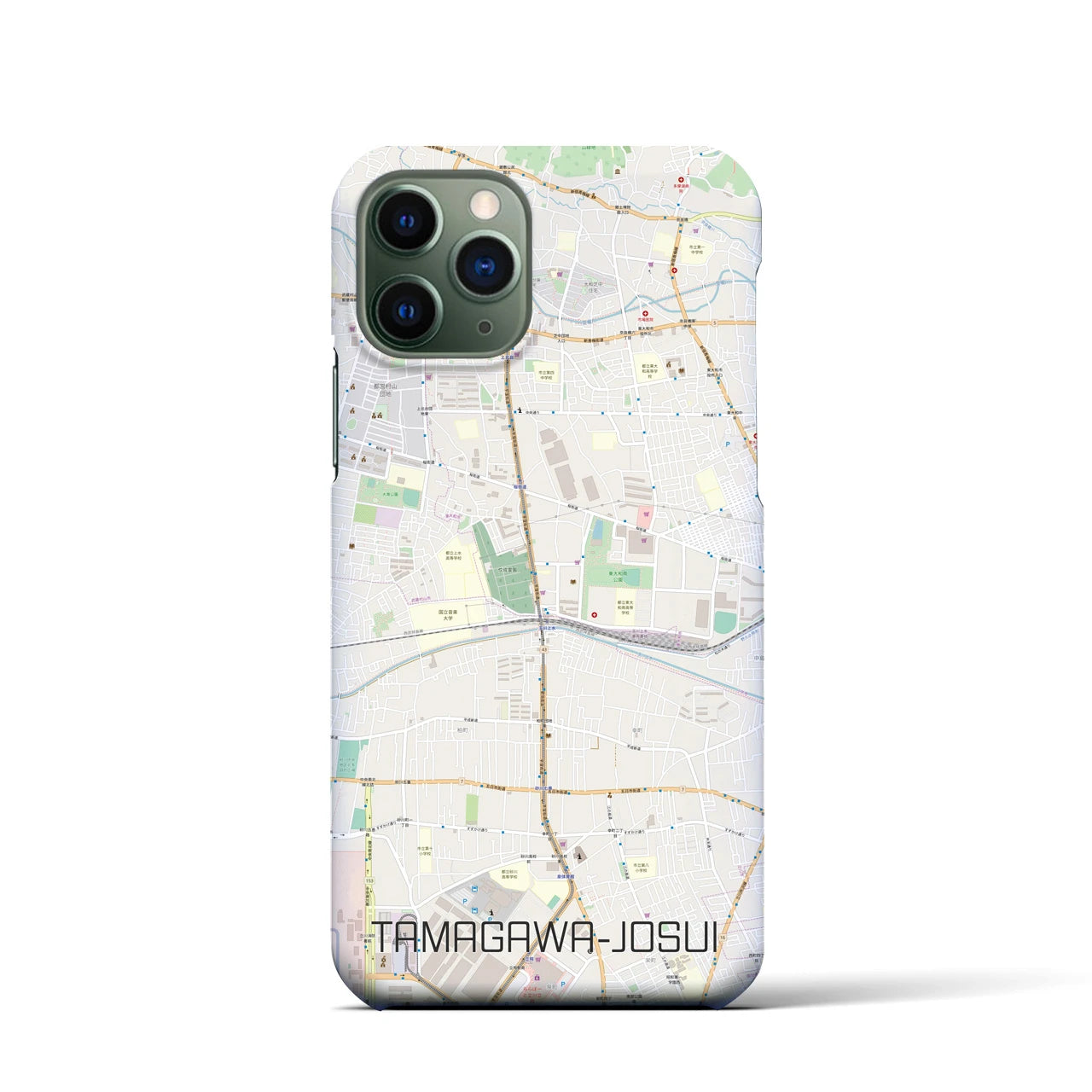 【玉川上水(東京都)】地図柄iPhoneケース(バックカバータイプ)