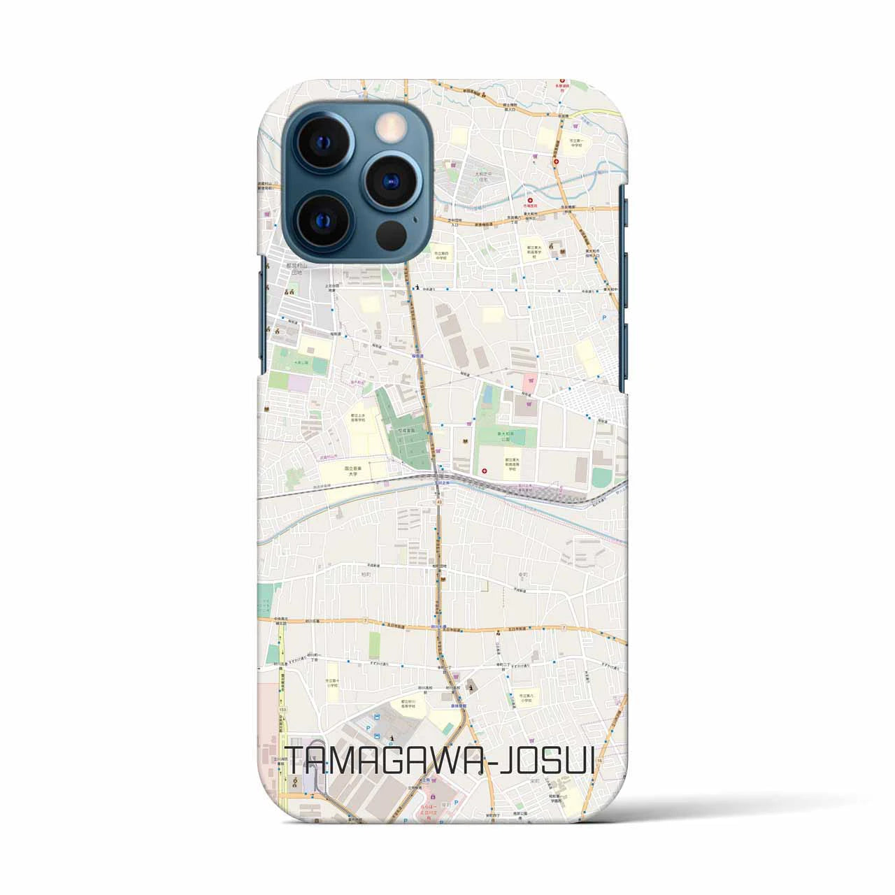 【玉川上水(東京都)】地図柄iPhoneケース(バックカバータイプ)