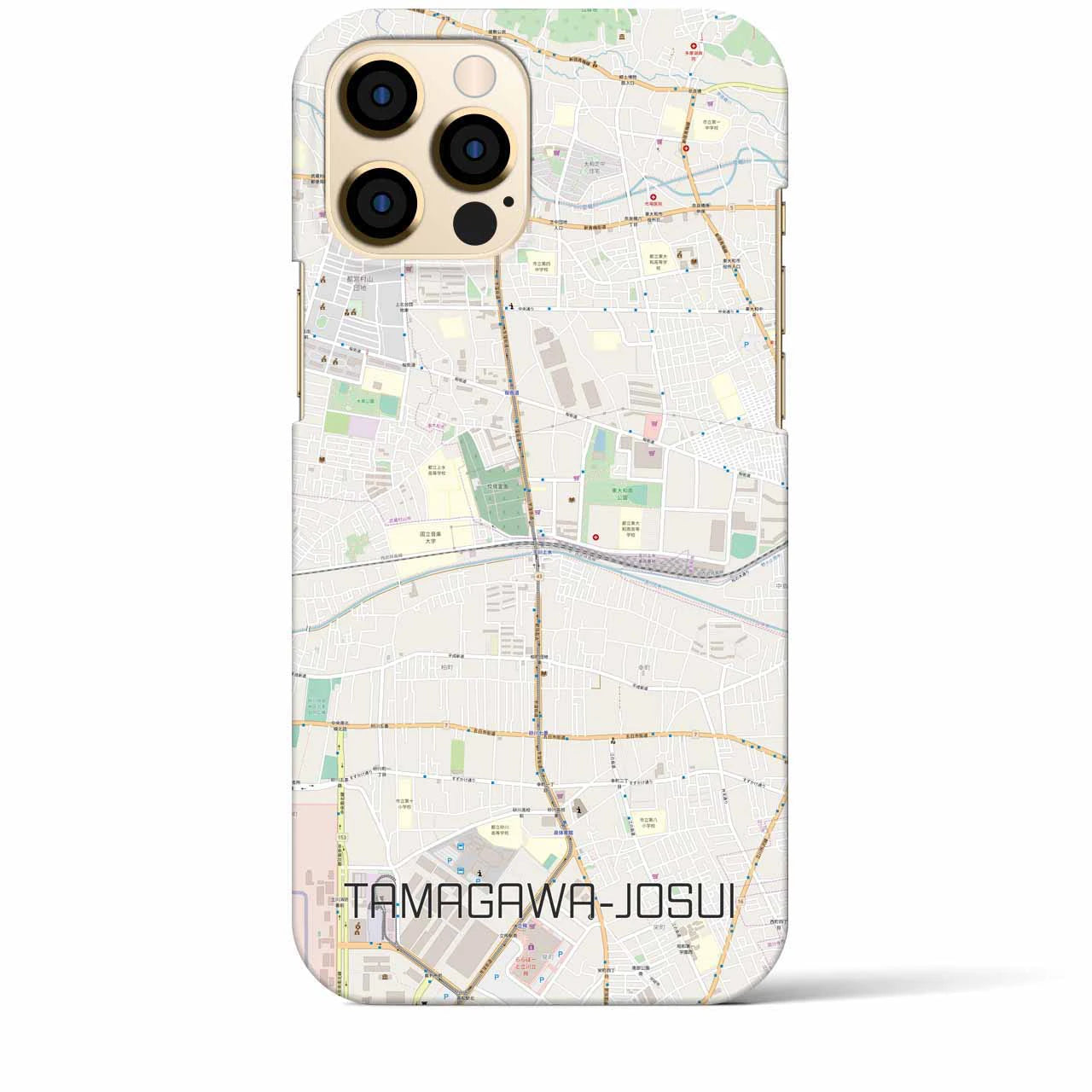 【玉川上水(東京都)】地図柄iPhoneケース(バックカバータイプ)