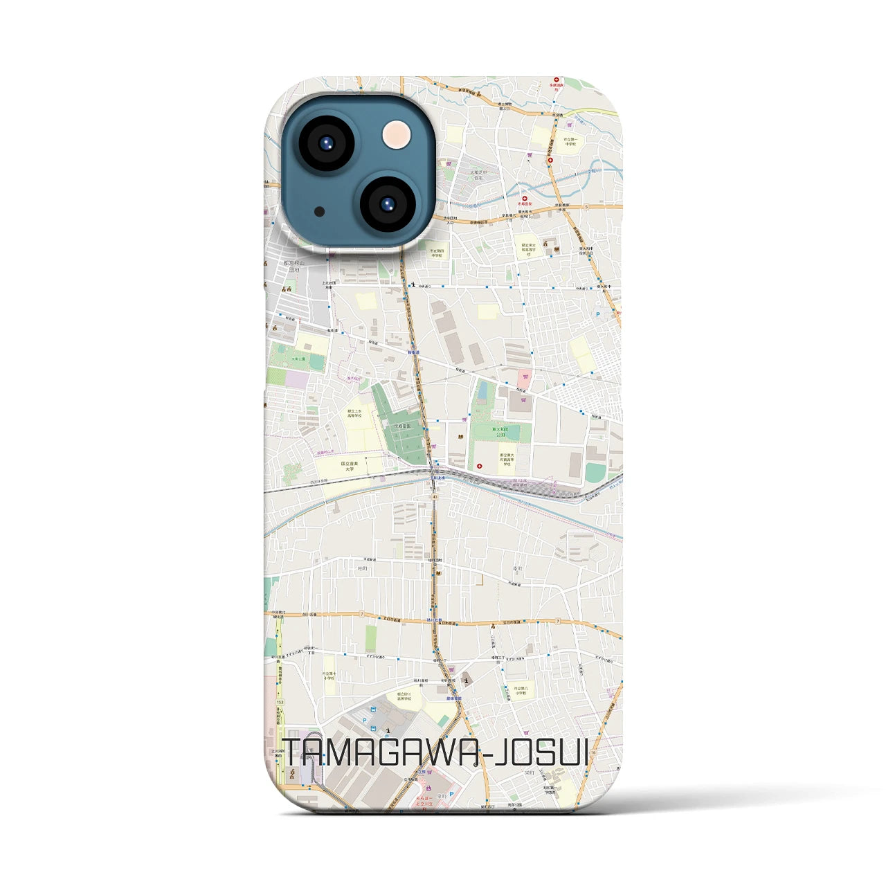 【玉川上水(東京都)】地図柄iPhoneケース(バックカバータイプ)