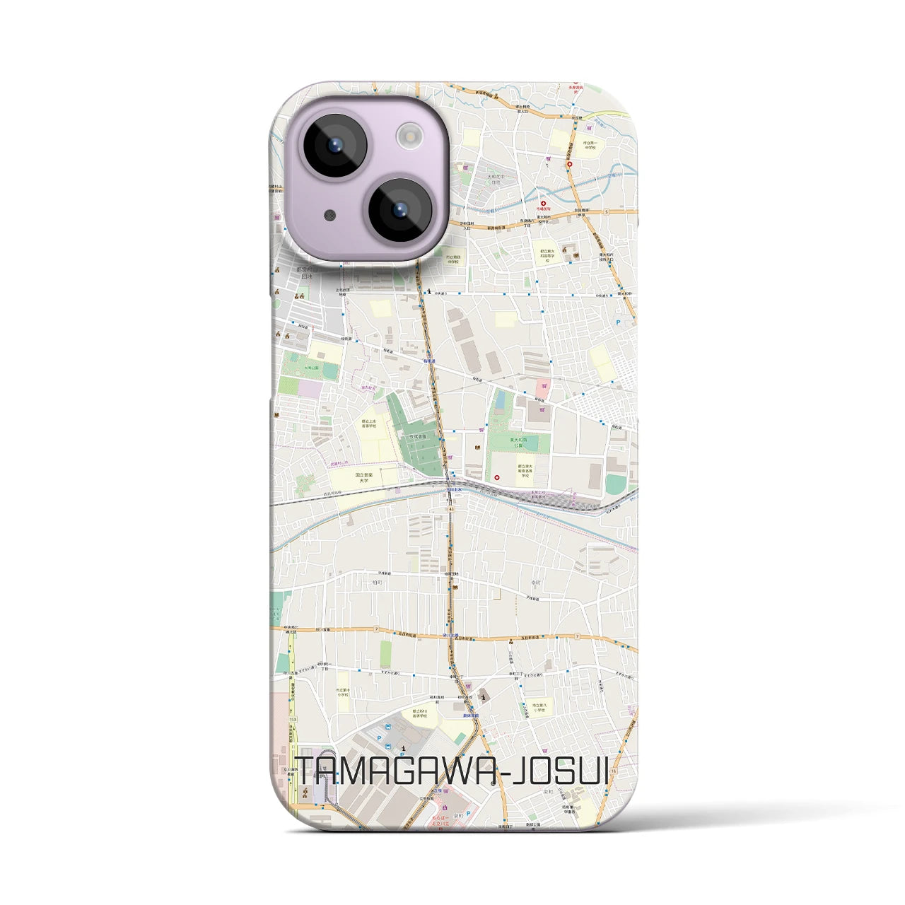 【玉川上水(東京都)】地図柄iPhoneケース(バックカバータイプ)