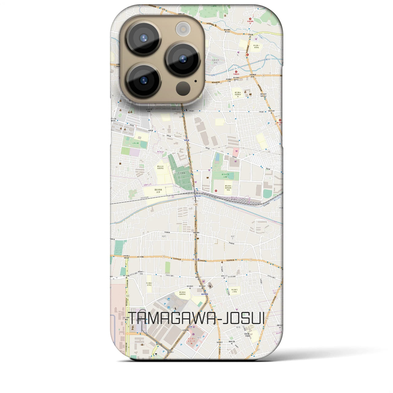 【玉川上水(東京都)】地図柄iPhoneケース(バックカバータイプ)
