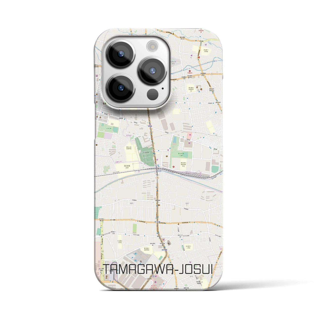 【玉川上水(東京都)】地図柄iPhoneケース(バックカバータイプ)