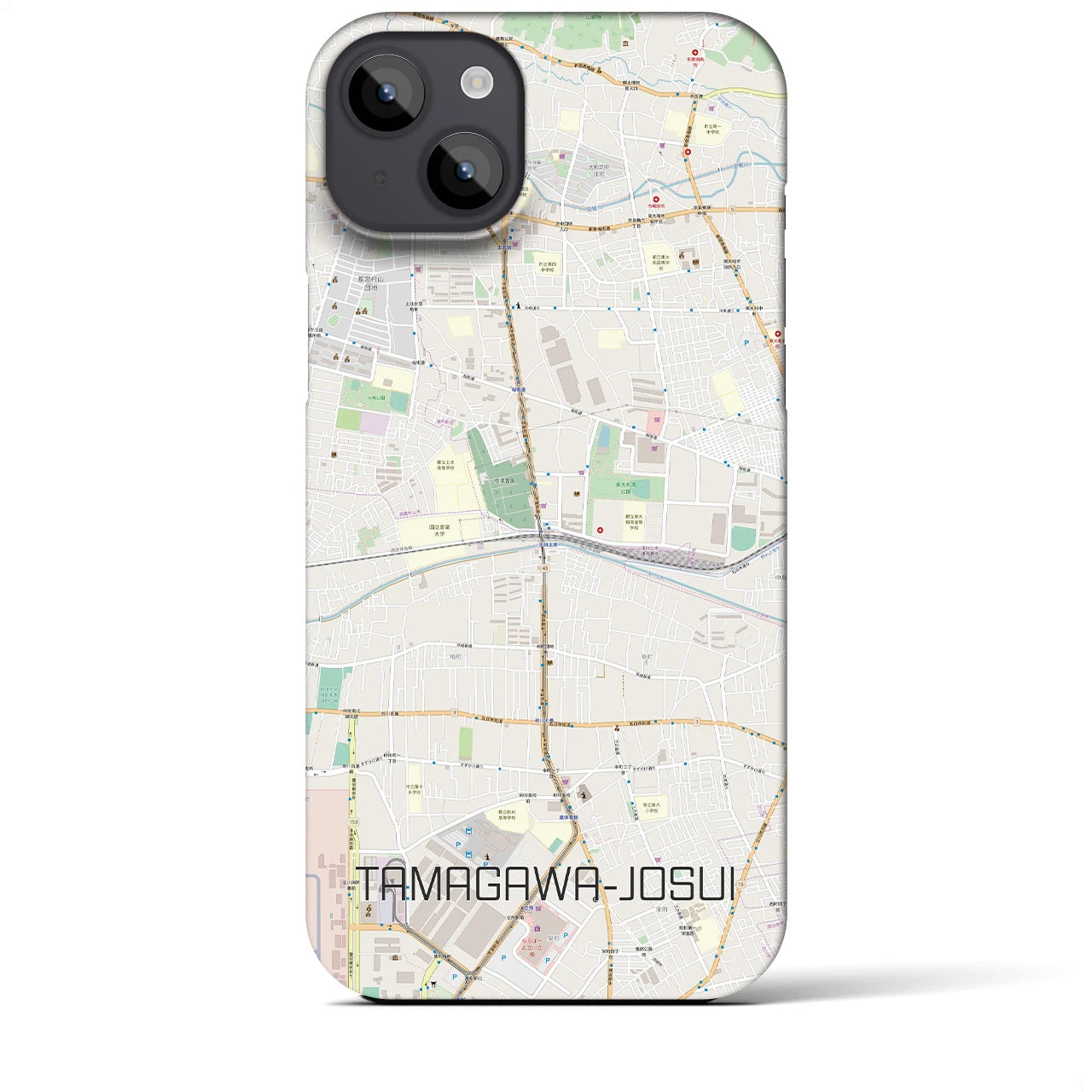 【玉川上水(東京都)】地図柄iPhoneケース(バックカバータイプ)