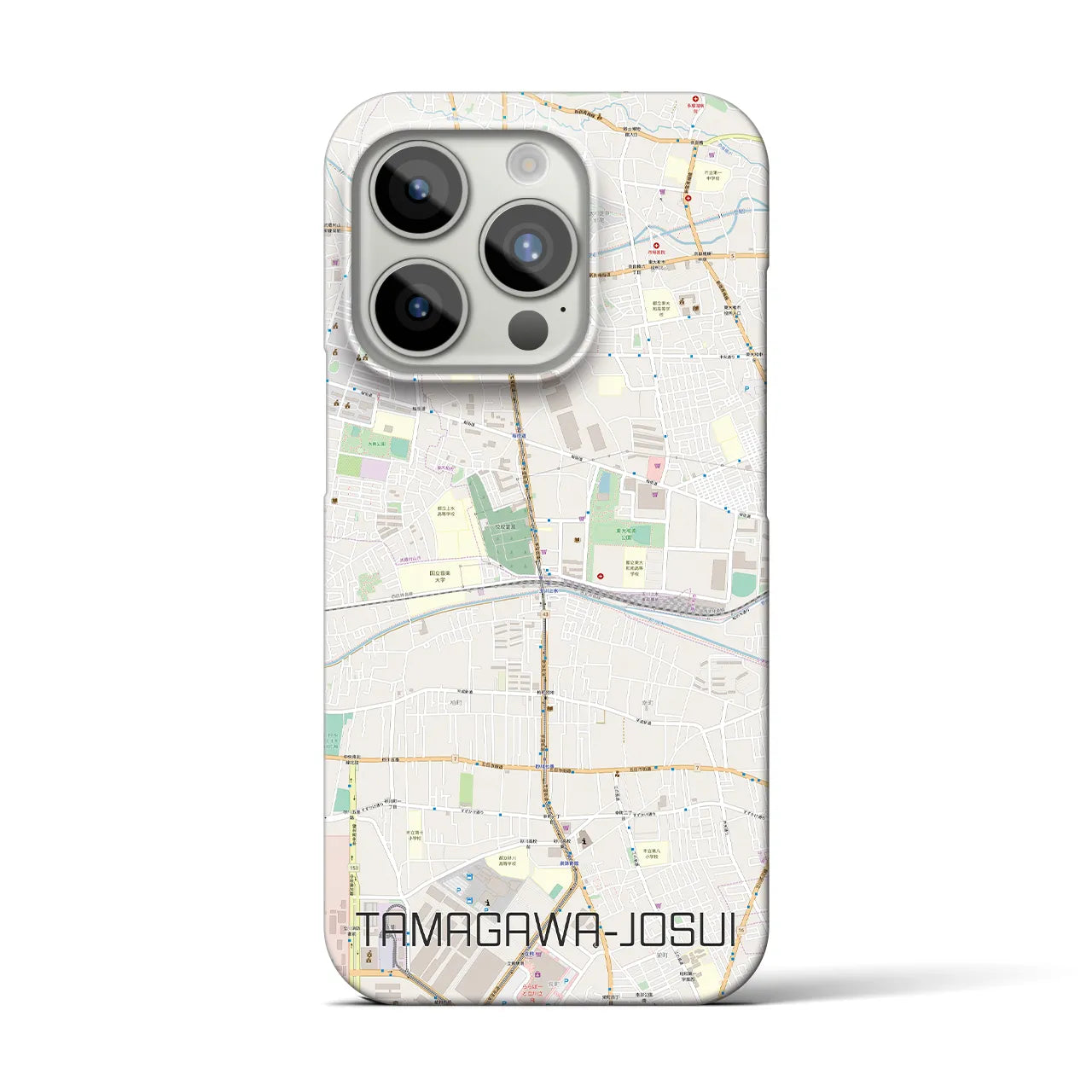 【玉川上水(東京都)】地図柄iPhoneケース(バックカバータイプ)