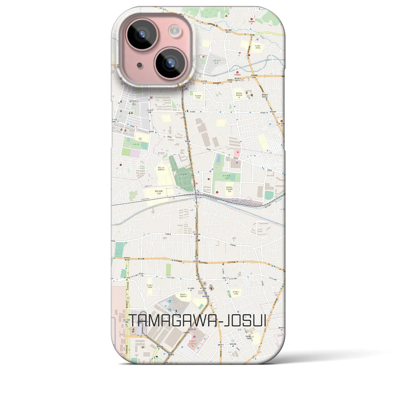 【玉川上水(東京都)】地図柄iPhoneケース(バックカバータイプ)