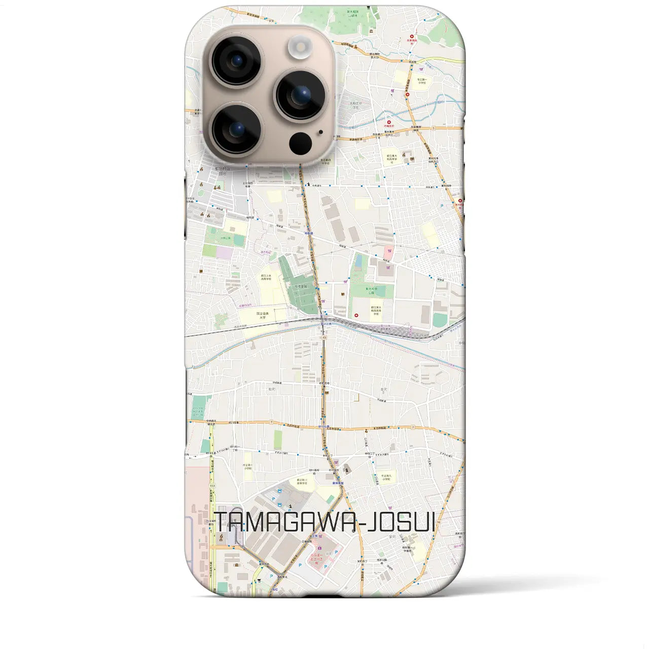 【玉川上水(東京都)】地図柄iPhoneケース(バックカバータイプ)