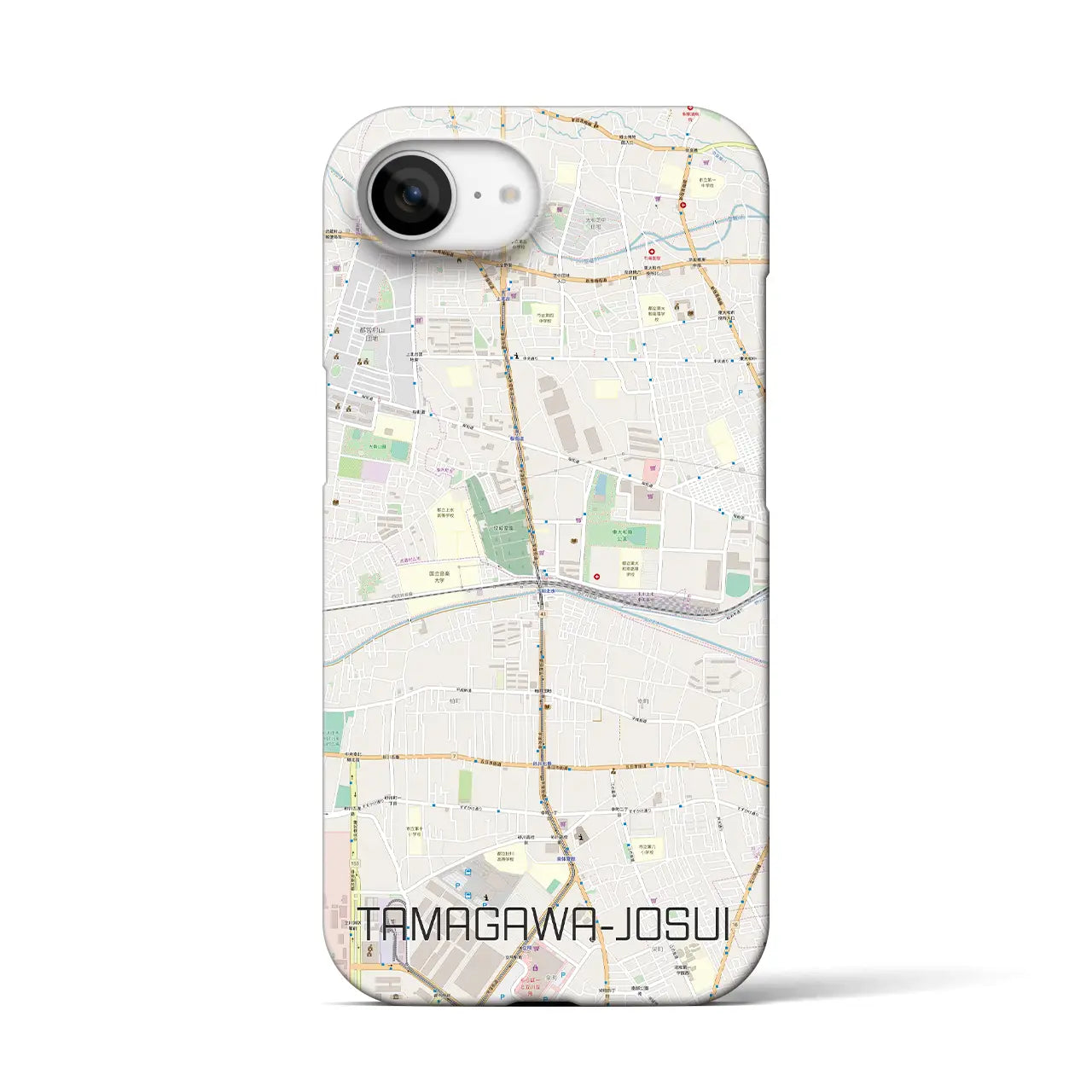 【玉川上水(東京都)】地図柄iPhoneケース(バックカバータイプ)
