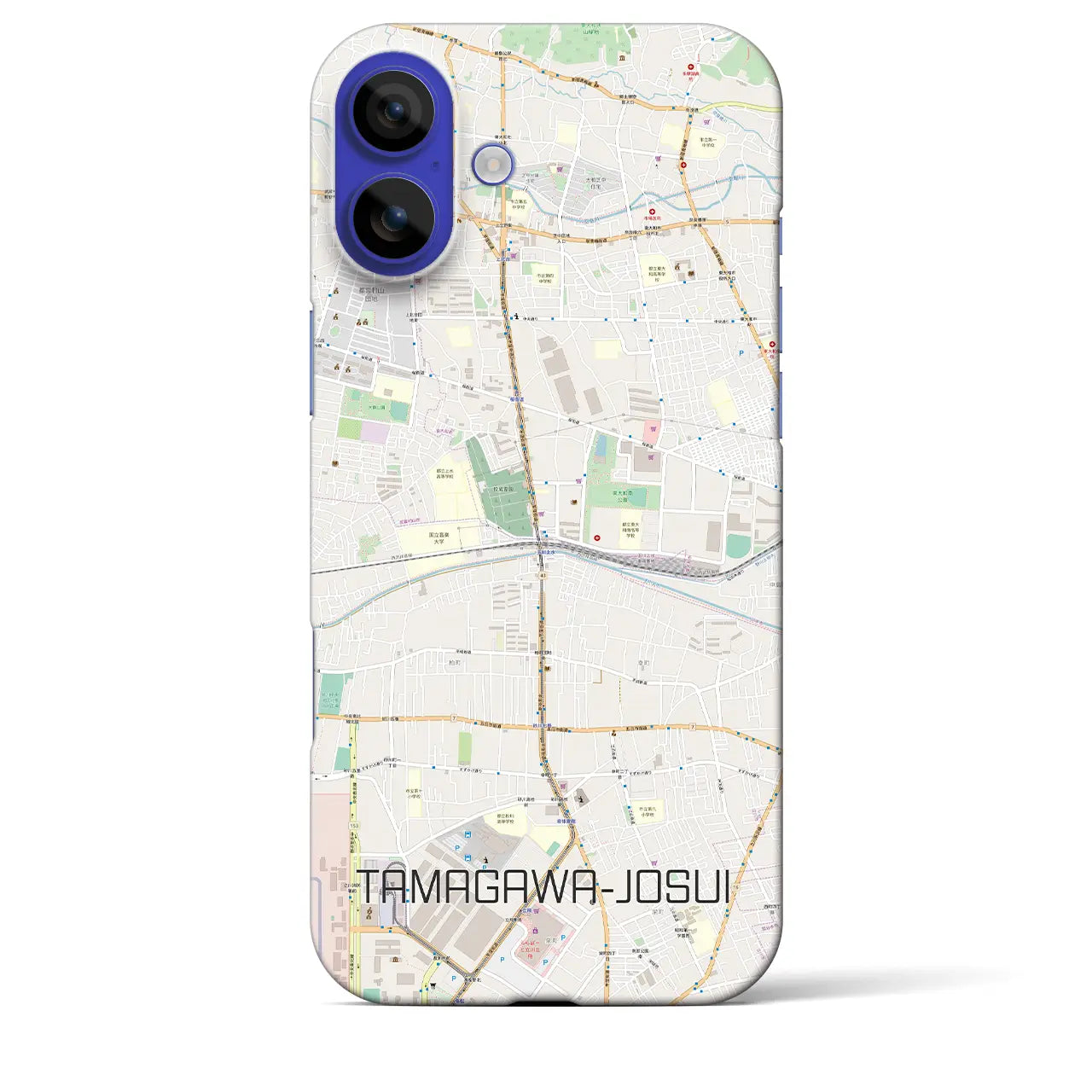 【玉川上水(東京都)】地図柄iPhoneケース(バックカバータイプ)