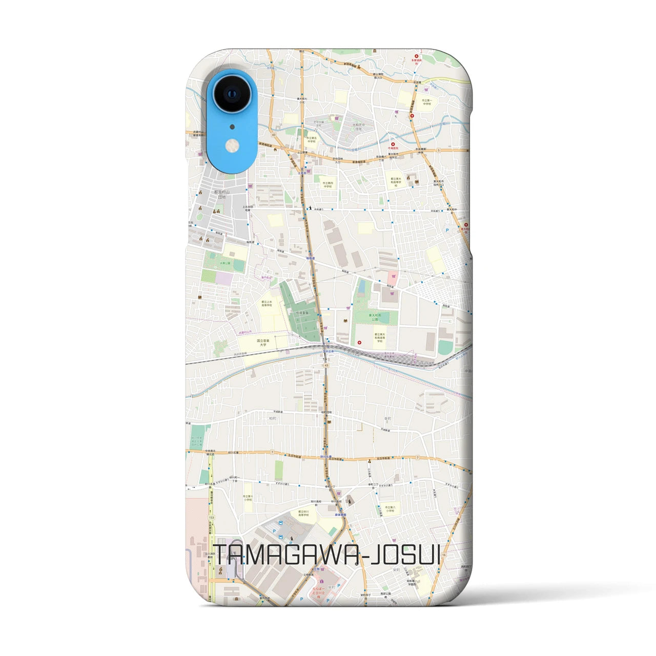 【玉川上水(東京都)】地図柄iPhoneケース(バックカバータイプ)