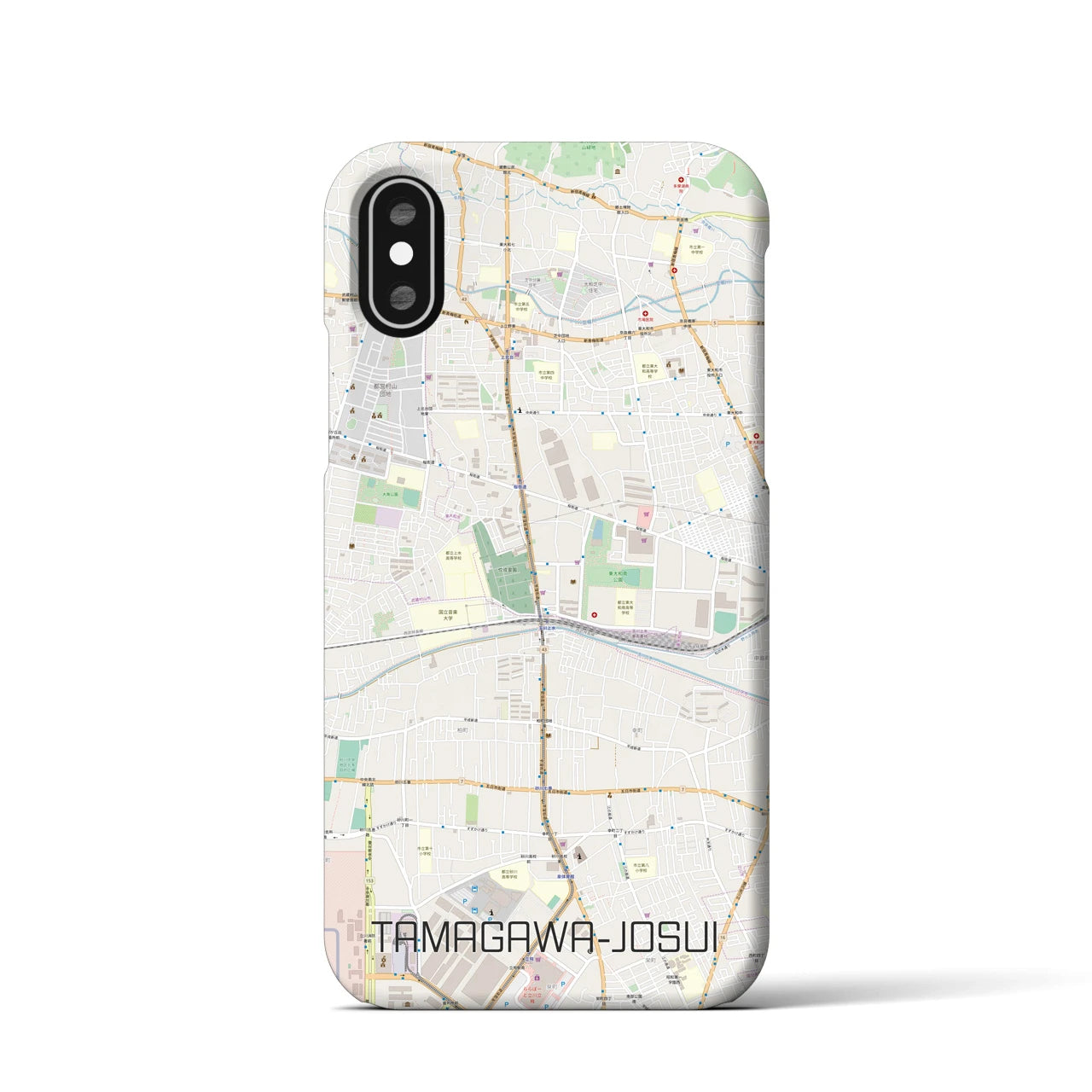 【玉川上水(東京都)】地図柄iPhoneケース(バックカバータイプ)