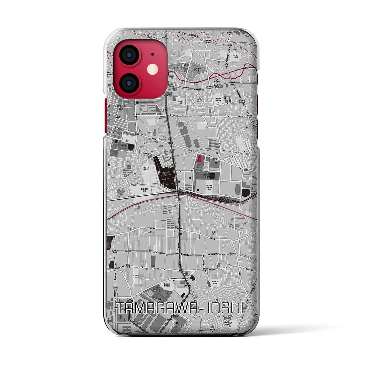 【玉川上水(東京都)】地図柄iPhoneケース(クリアタイプ)