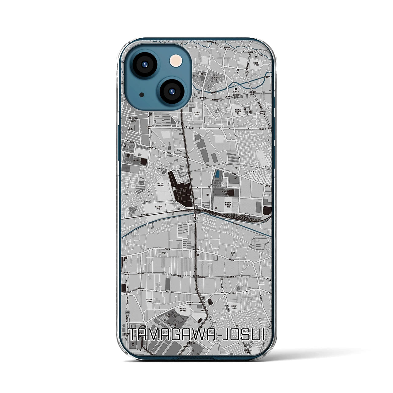 【玉川上水(東京都)】地図柄iPhoneケース(クリアタイプ)