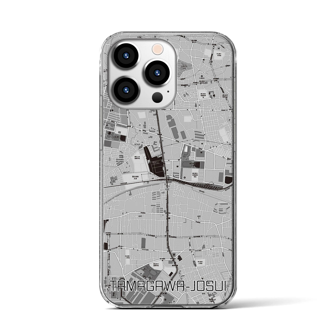 【玉川上水(東京都)】地図柄iPhoneケース(クリアタイプ)