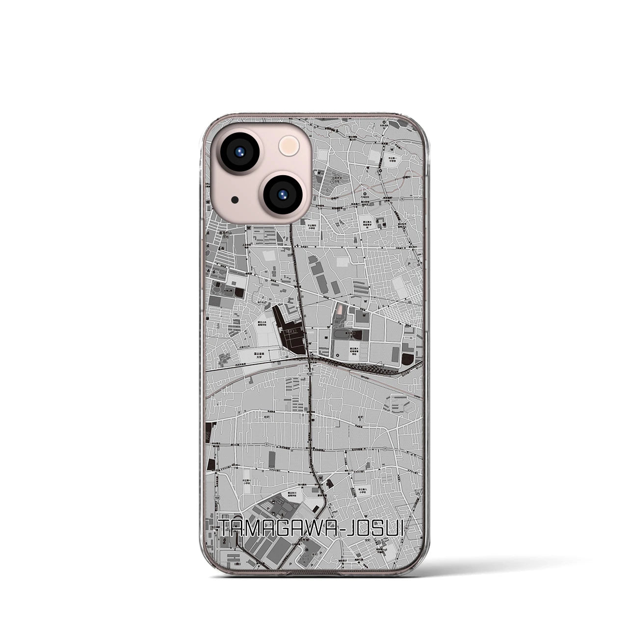 【玉川上水(東京都)】地図柄iPhoneケース(クリアタイプ)