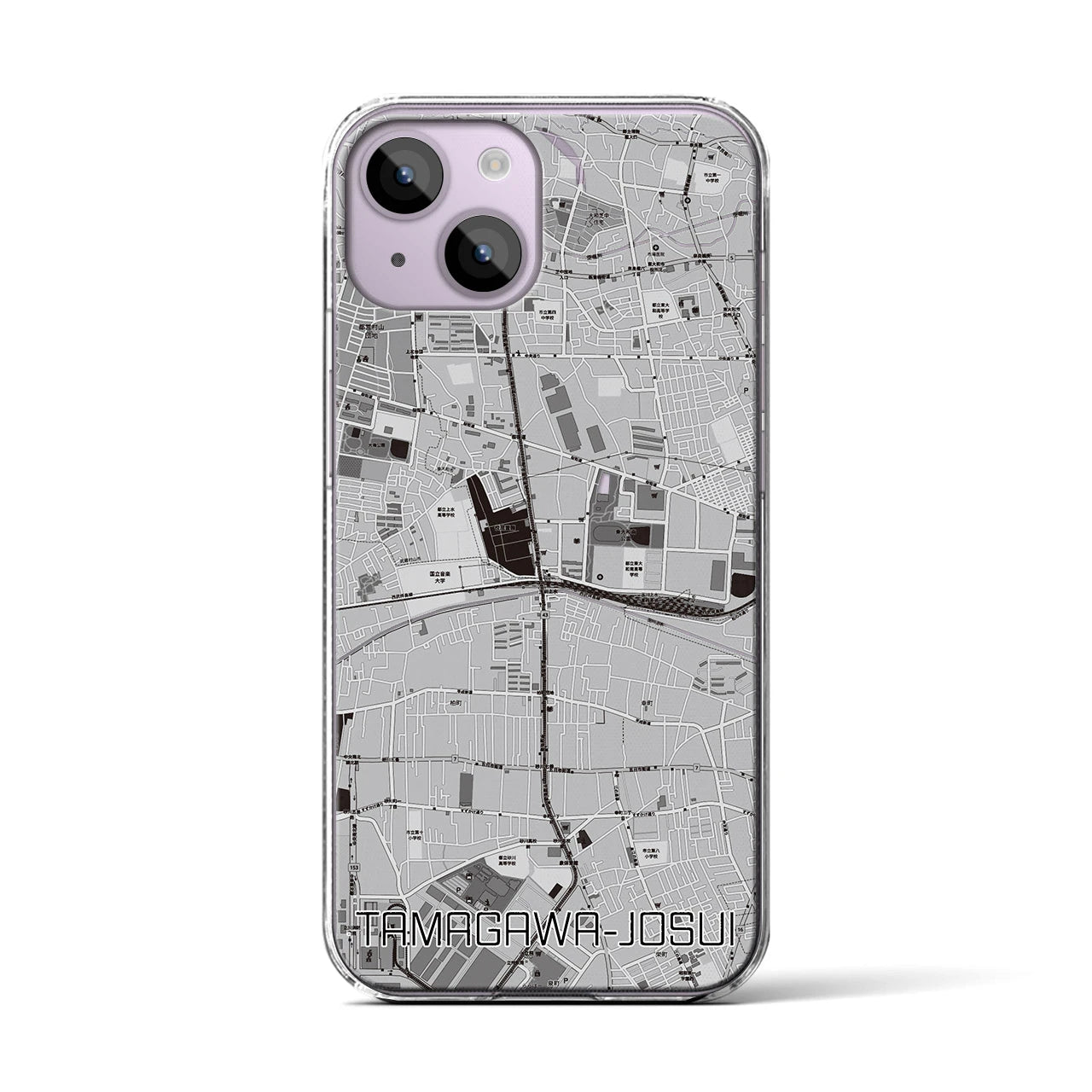 【玉川上水(東京都)】地図柄iPhoneケース(クリアタイプ)