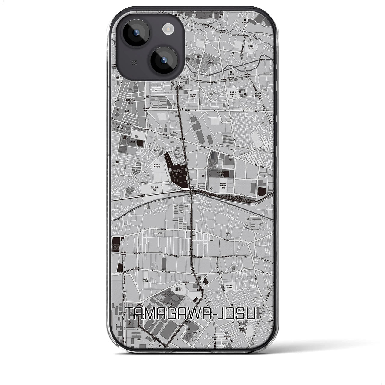 【玉川上水(東京都)】地図柄iPhoneケース(クリアタイプ)