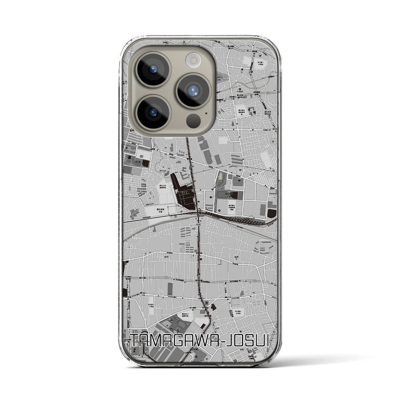 【玉川上水(東京都)】地図柄iPhoneケース(クリアタイプ)