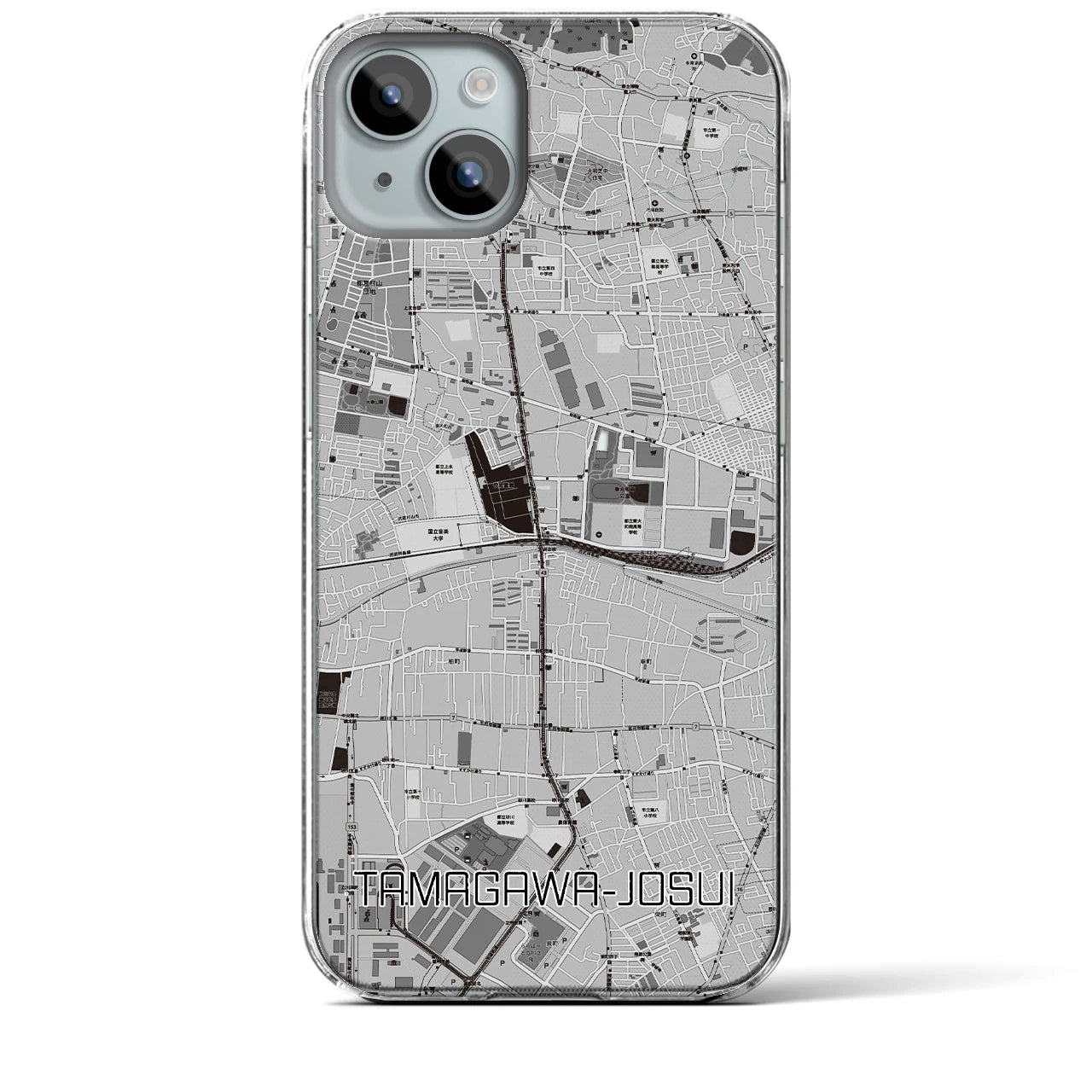 【玉川上水(東京都)】地図柄iPhoneケース(クリアタイプ)