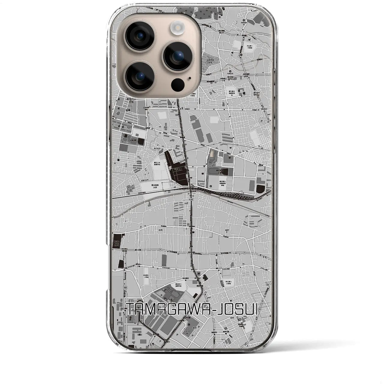 【玉川上水(東京都)】地図柄iPhoneケース(クリアタイプ)