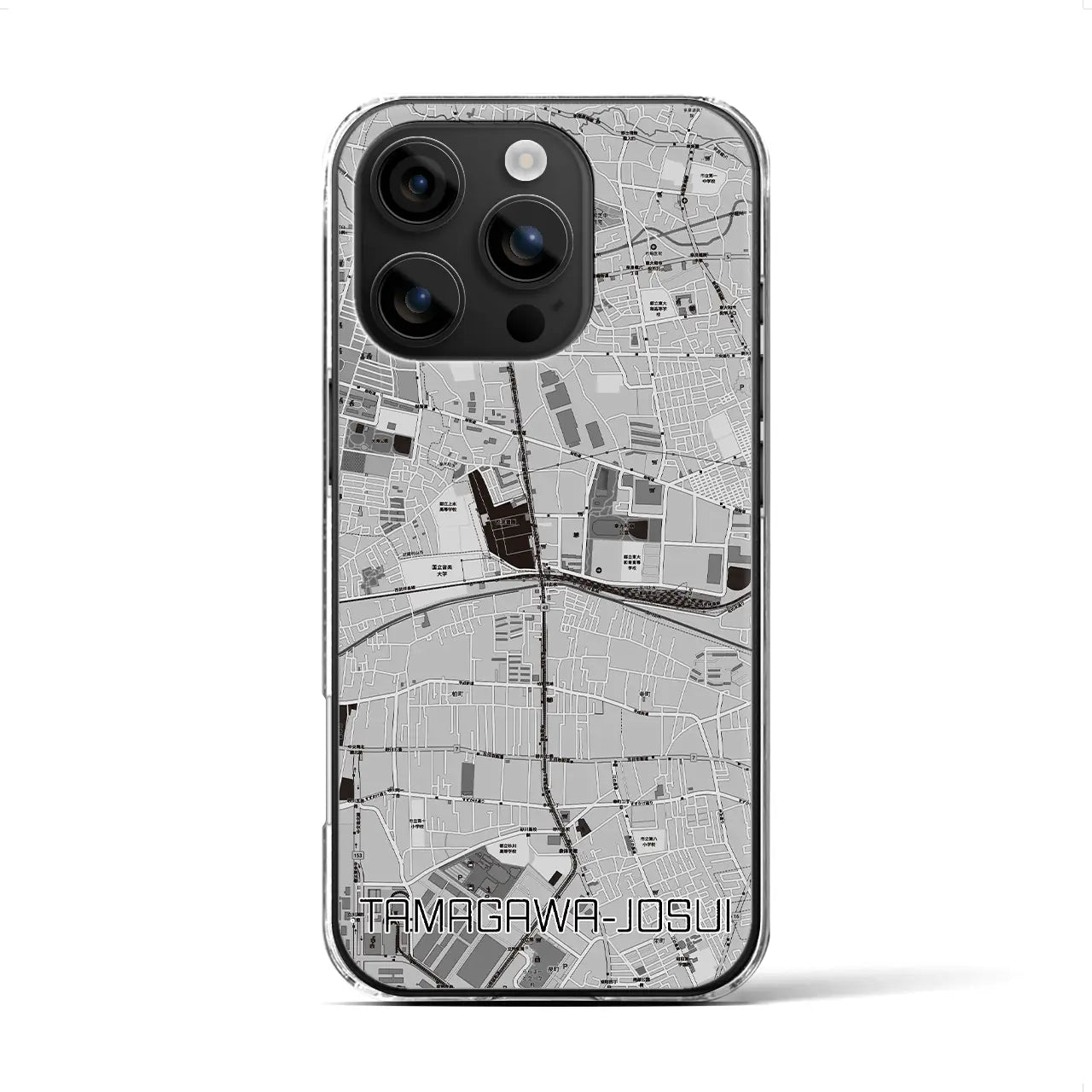 【玉川上水(東京都)】地図柄iPhoneケース(クリアタイプ)