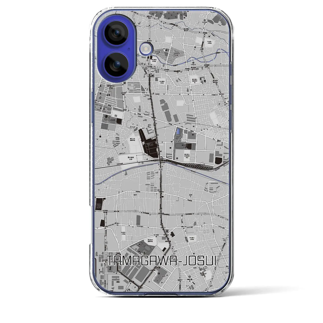 【玉川上水(東京都)】地図柄iPhoneケース(クリアタイプ)