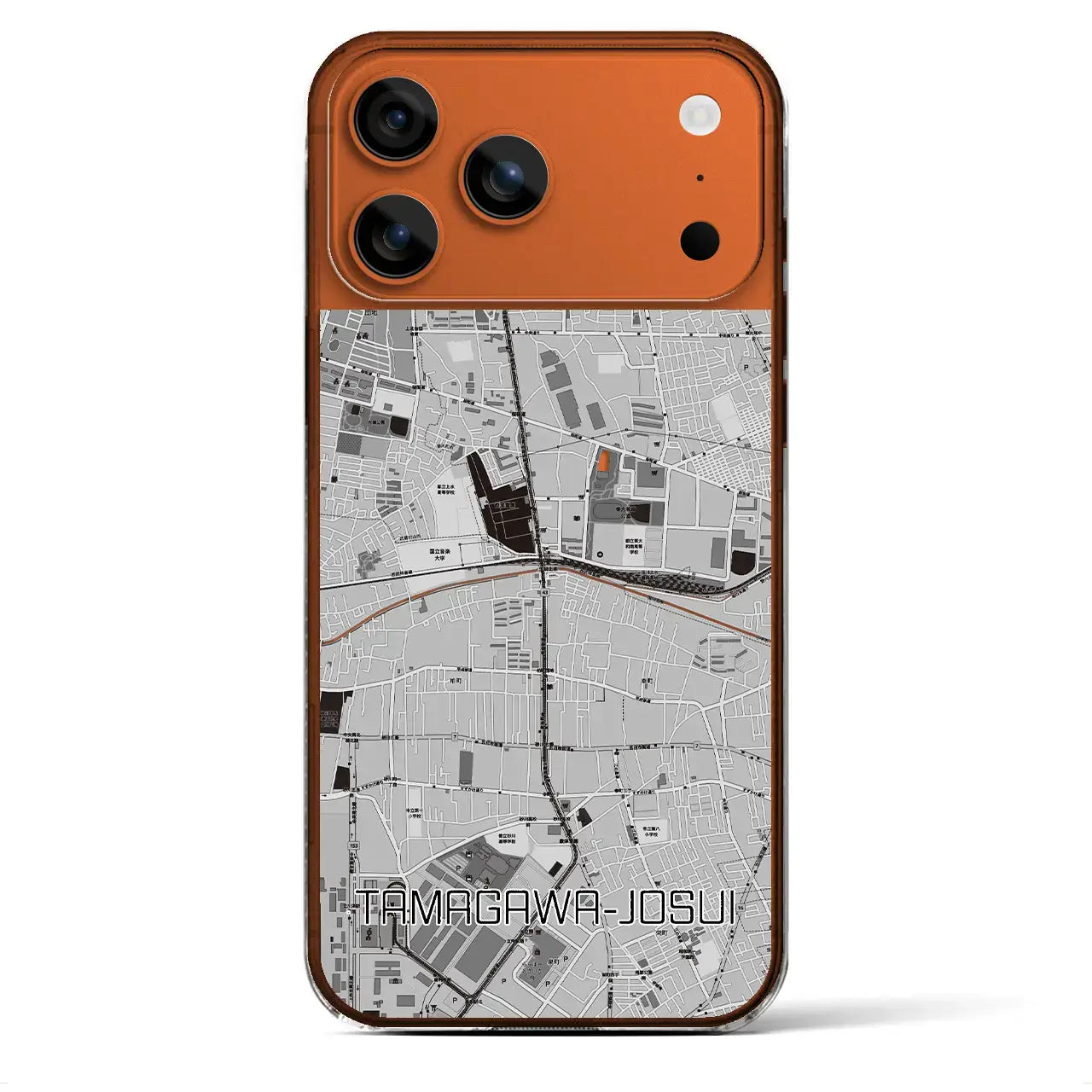 【玉川上水(東京都)】地図柄iPhoneケース(クリアタイプ)