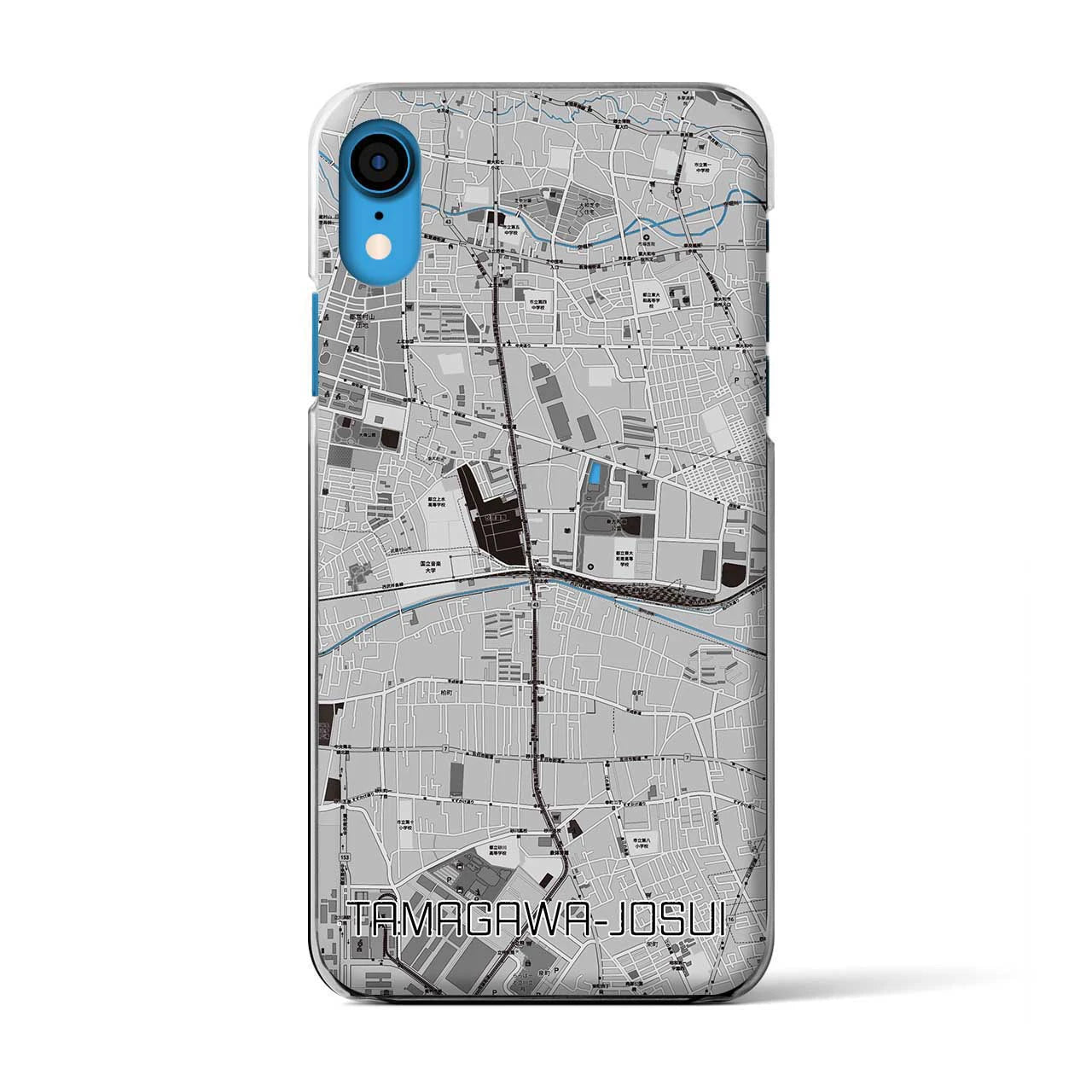 【玉川上水(東京都)】地図柄iPhoneケース(クリアタイプ)