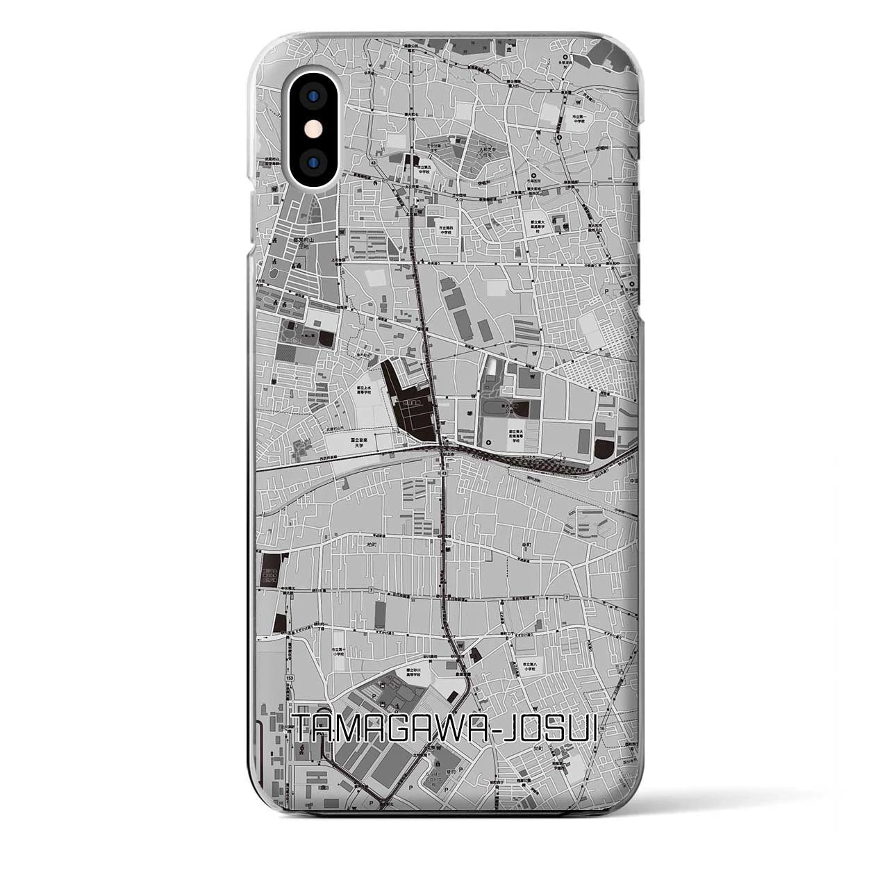 【玉川上水(東京都)】地図柄iPhoneケース(クリアタイプ)
