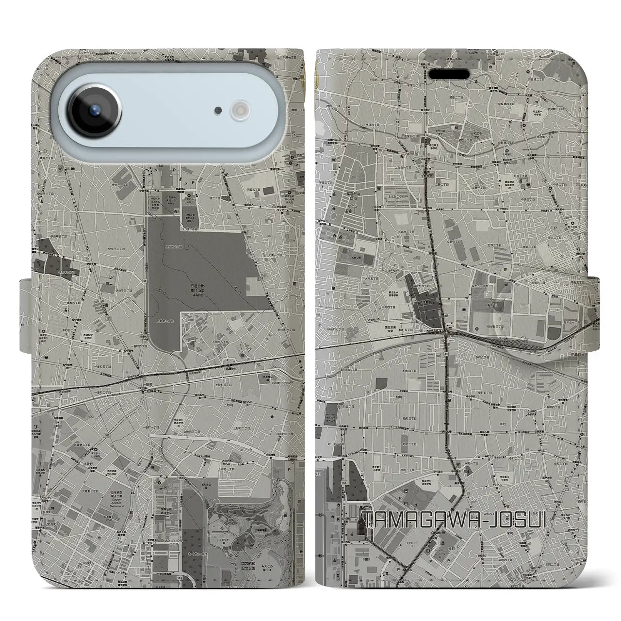 【玉川上水(東京都)】地図柄iPhoneケース(手帳タイプ)