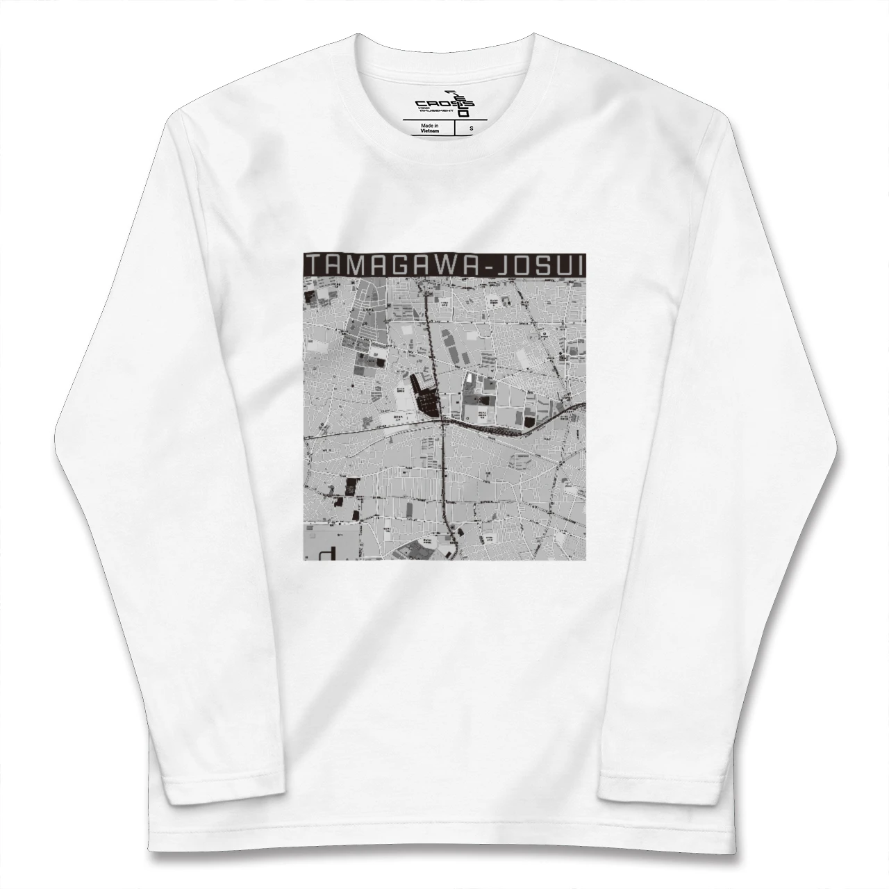 【玉川上水(東京都)】地図柄ロングスリーブTシャツ