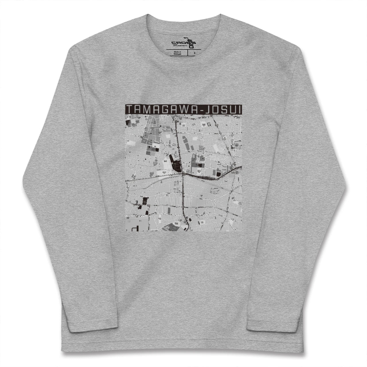 【玉川上水(東京都)】地図柄ロングスリーブTシャツ