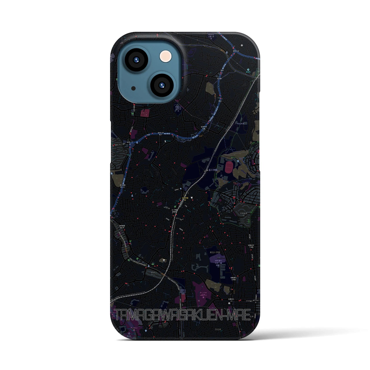 【玉川学園前(東京都)】地図柄iPhoneケース(バックカバータイプ)