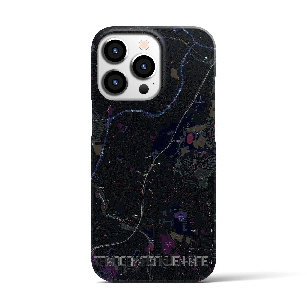 【玉川学園前(東京都)】地図柄iPhoneケース(バックカバータイプ)