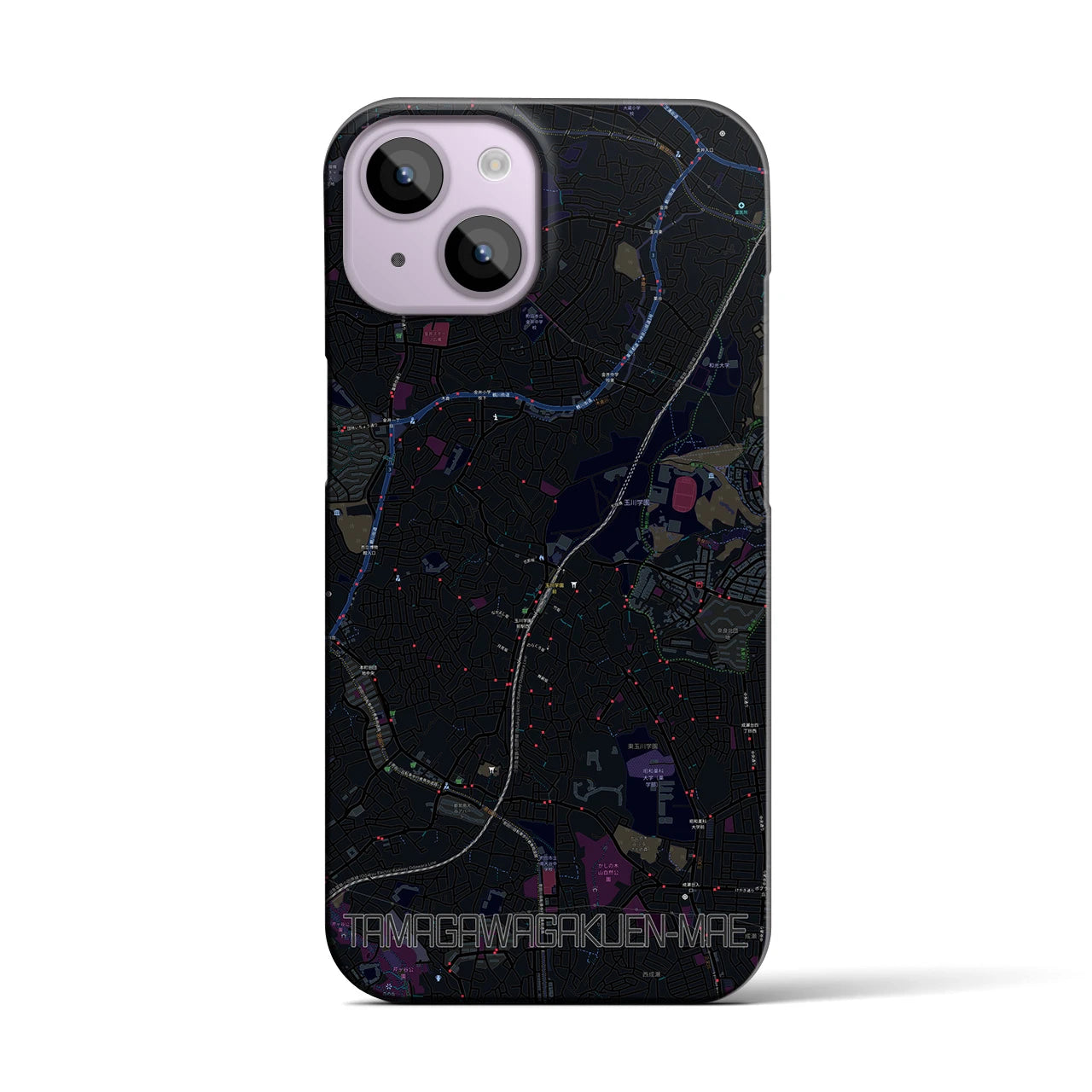 【玉川学園前(東京都)】地図柄iPhoneケース(バックカバータイプ)