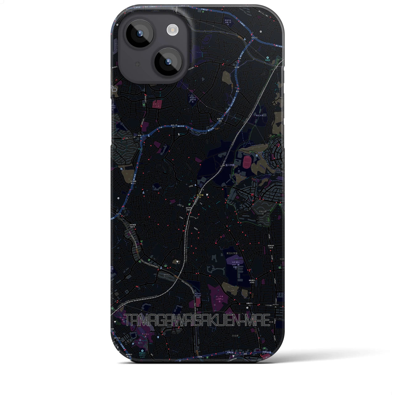【玉川学園前(東京都)】地図柄iPhoneケース(バックカバータイプ)