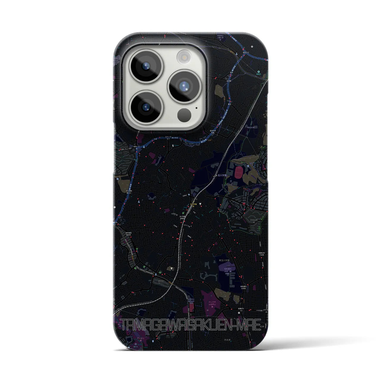 【玉川学園前(東京都)】地図柄iPhoneケース(バックカバータイプ)