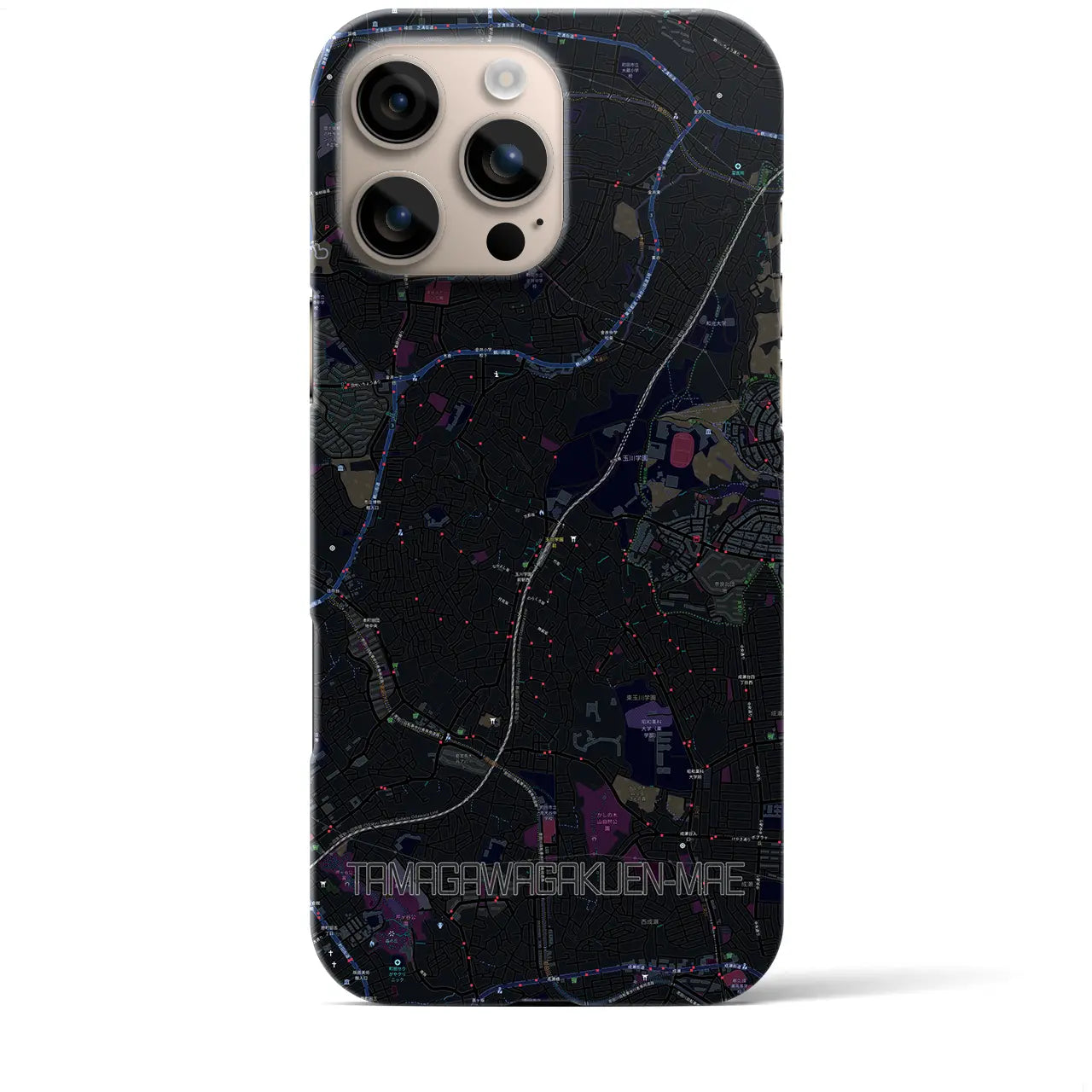 【玉川学園前(東京都)】地図柄iPhoneケース(バックカバータイプ)
