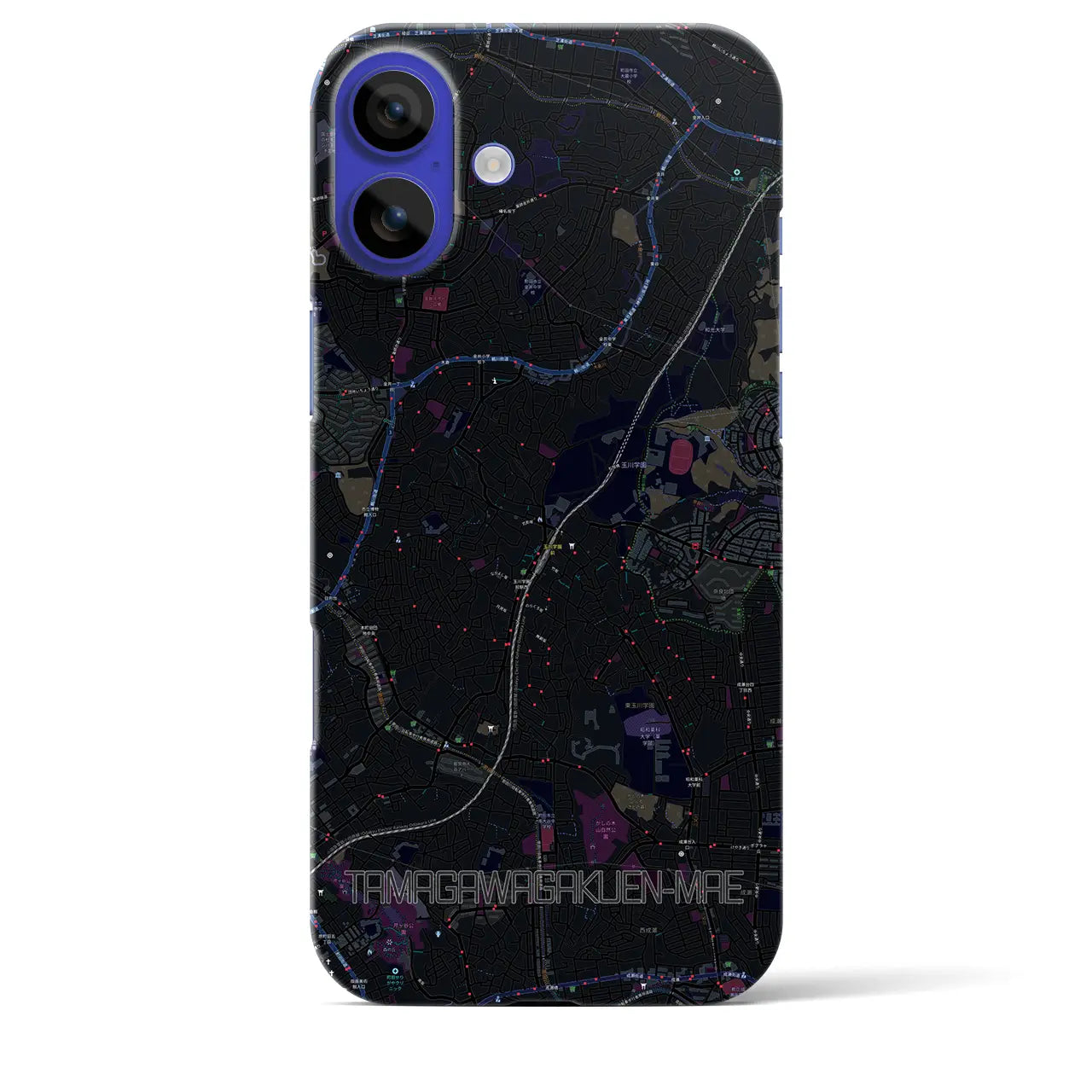 【玉川学園前(東京都)】地図柄iPhoneケース(バックカバータイプ)
