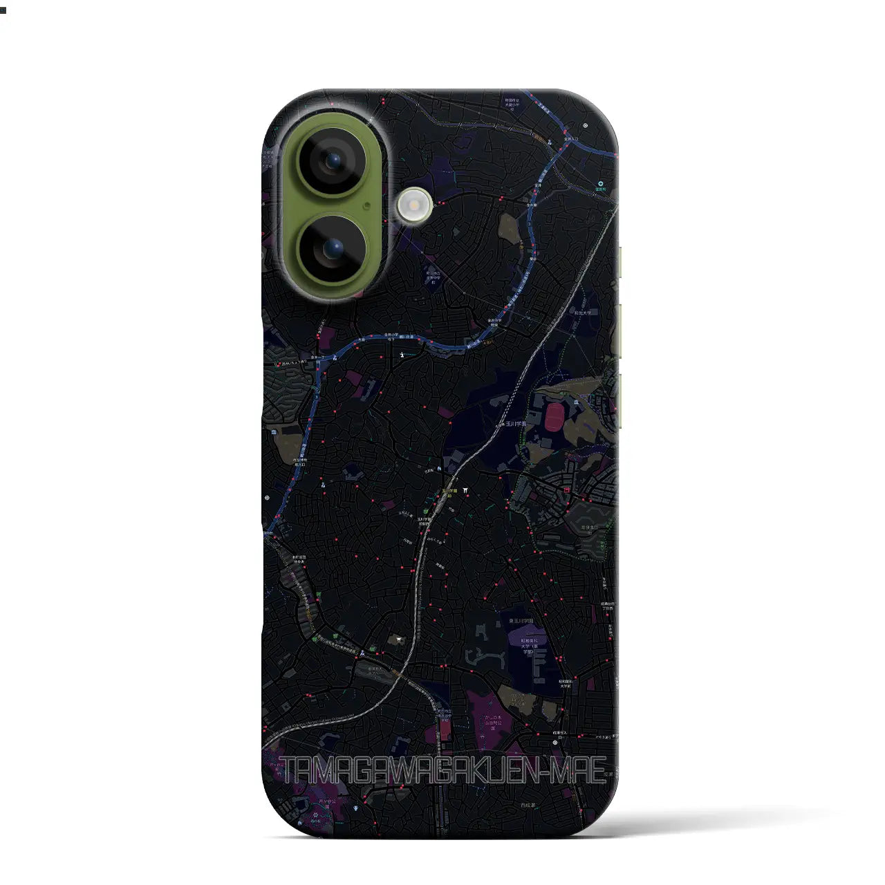 【玉川学園前(東京都)】地図柄iPhoneケース(バックカバータイプ)