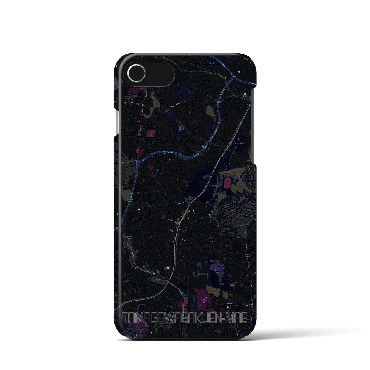 【玉川学園前(東京都)】地図柄iPhoneケース(バックカバータイプ)