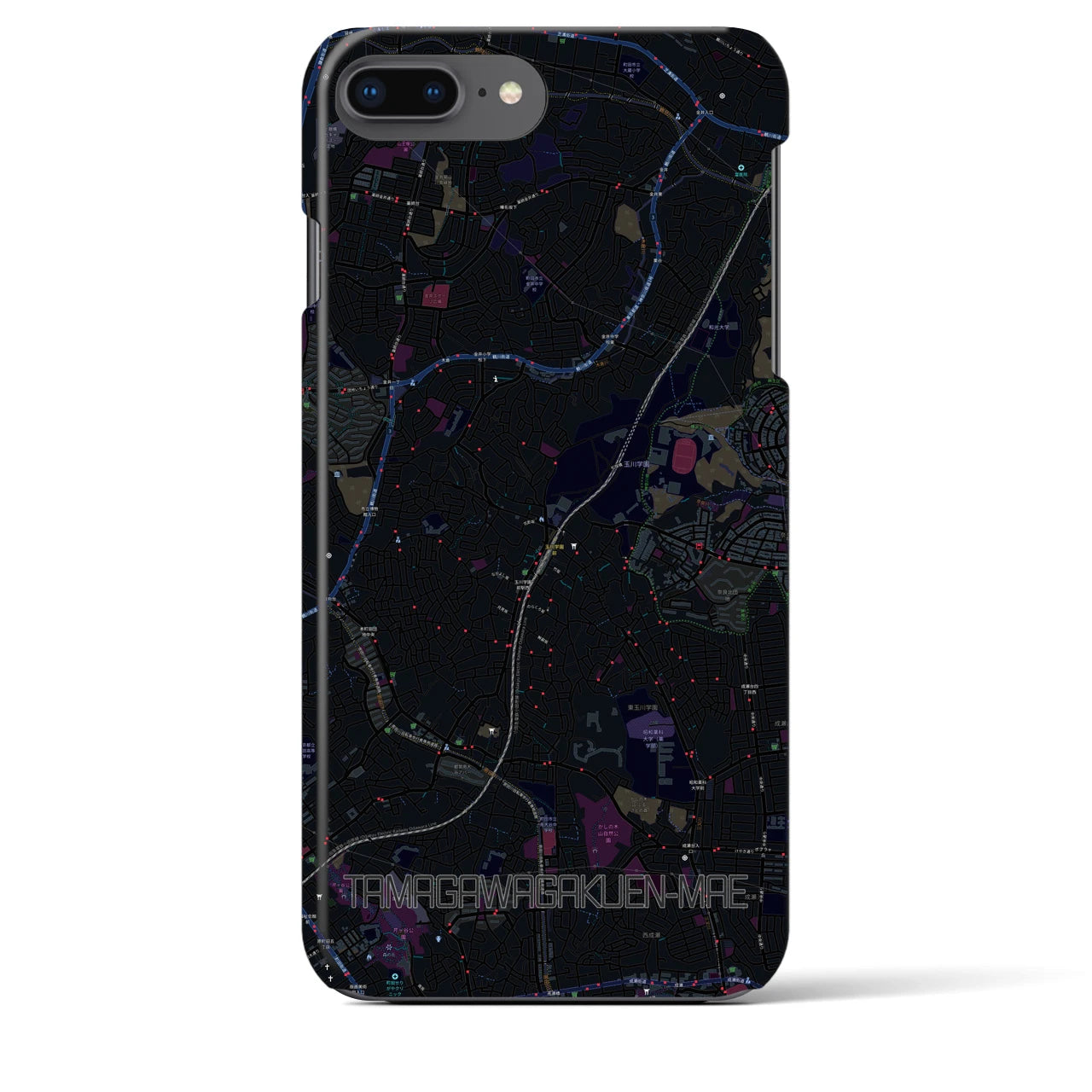 【玉川学園前(東京都)】地図柄iPhoneケース(バックカバータイプ)