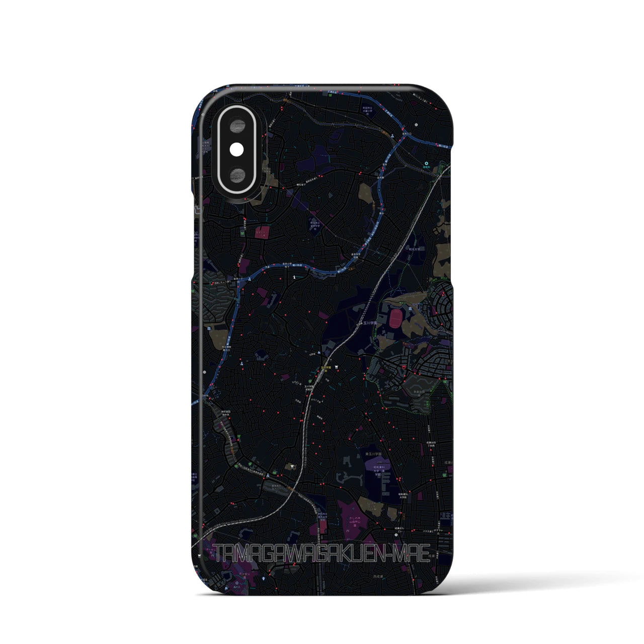【玉川学園前(東京都)】地図柄iPhoneケース(バックカバータイプ)