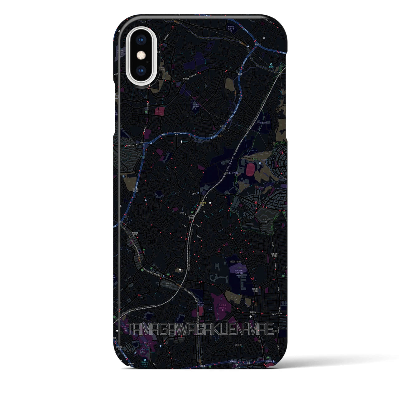 【玉川学園前(東京都)】地図柄iPhoneケース(バックカバータイプ)